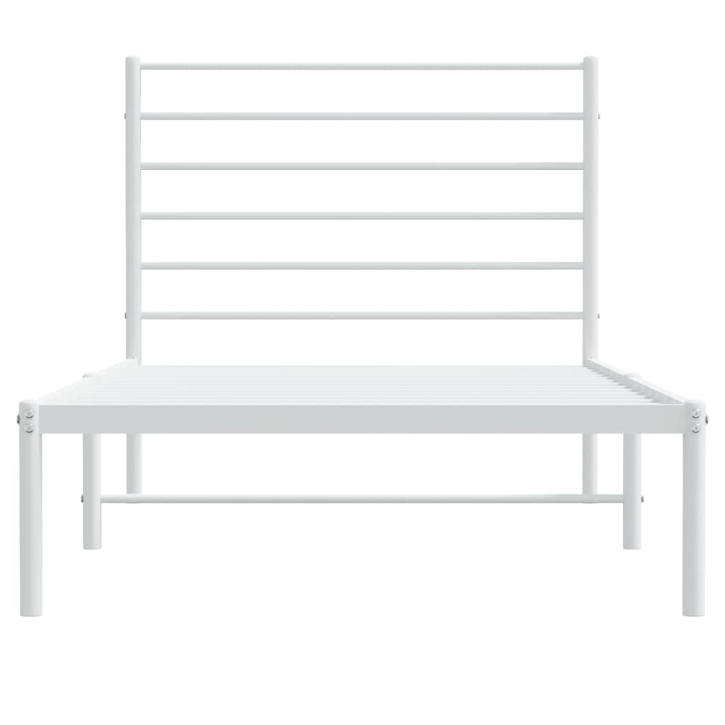 Estrutura de cama em metal com cabeceira 107x203 cm branco