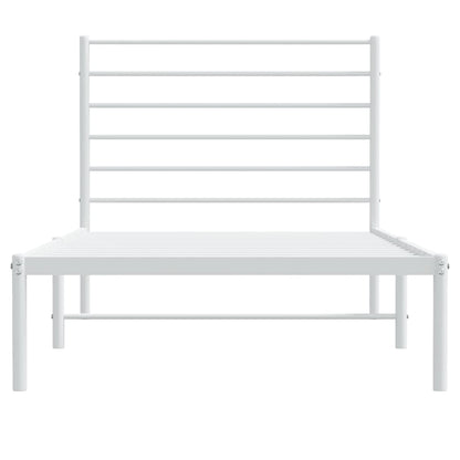 Estrutura de cama em metal com cabeceira 107x203 cm branco