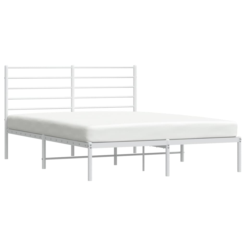 Estrutura de Cama com Cabeceira Lordy em Metal Branco - 120x190 cm - Design Moderno