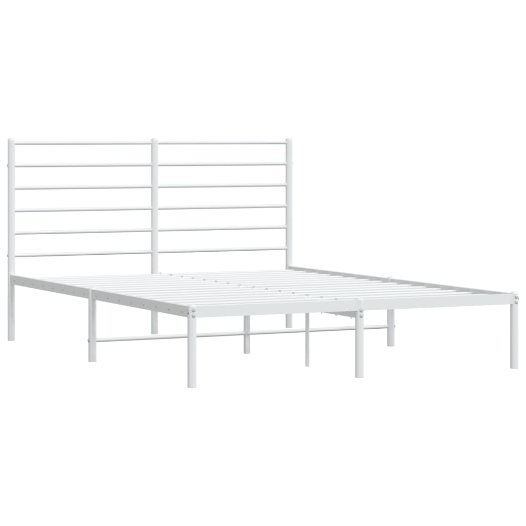 Estrutura de Cama com Cabeceira Lordy em Metal Branco - 120x190 cm - Design Moderno