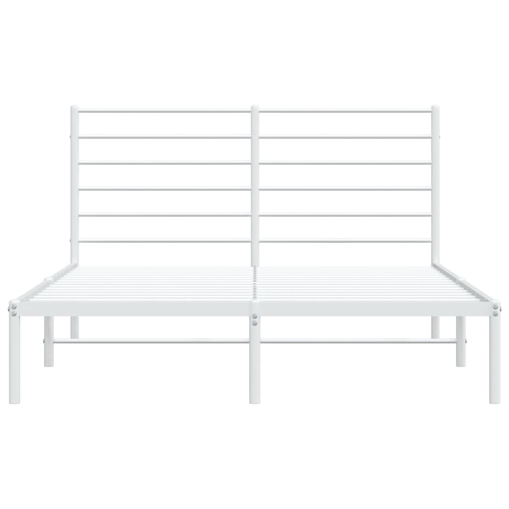 Estrutura de Cama com Cabeceira Lordy em Metal Branco - 120x190 cm - Design Moderno