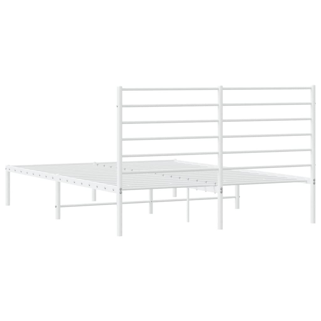 Estrutura de Cama com Cabeceira Lordy em Metal Branco - 120x190 cm - Design Moderno