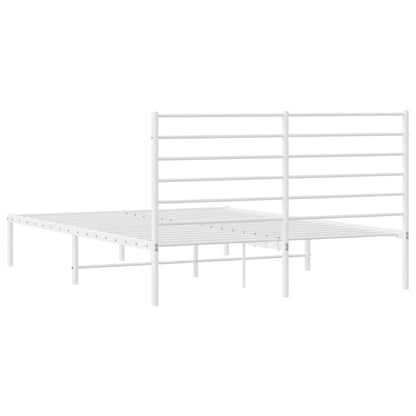 Estrutura de Cama com Cabeceira Lordy em Metal Branco - 120x190 cm - Design Moderno