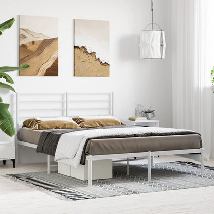 Estrutura de cama com cabeceira 120x200 cm metal branco