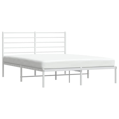 Estrutura de cama com cabeceira 120x200 cm metal branco