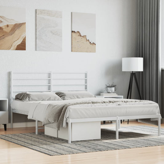 Estrutura de cama com cabeceira 120x200 cm metal branco