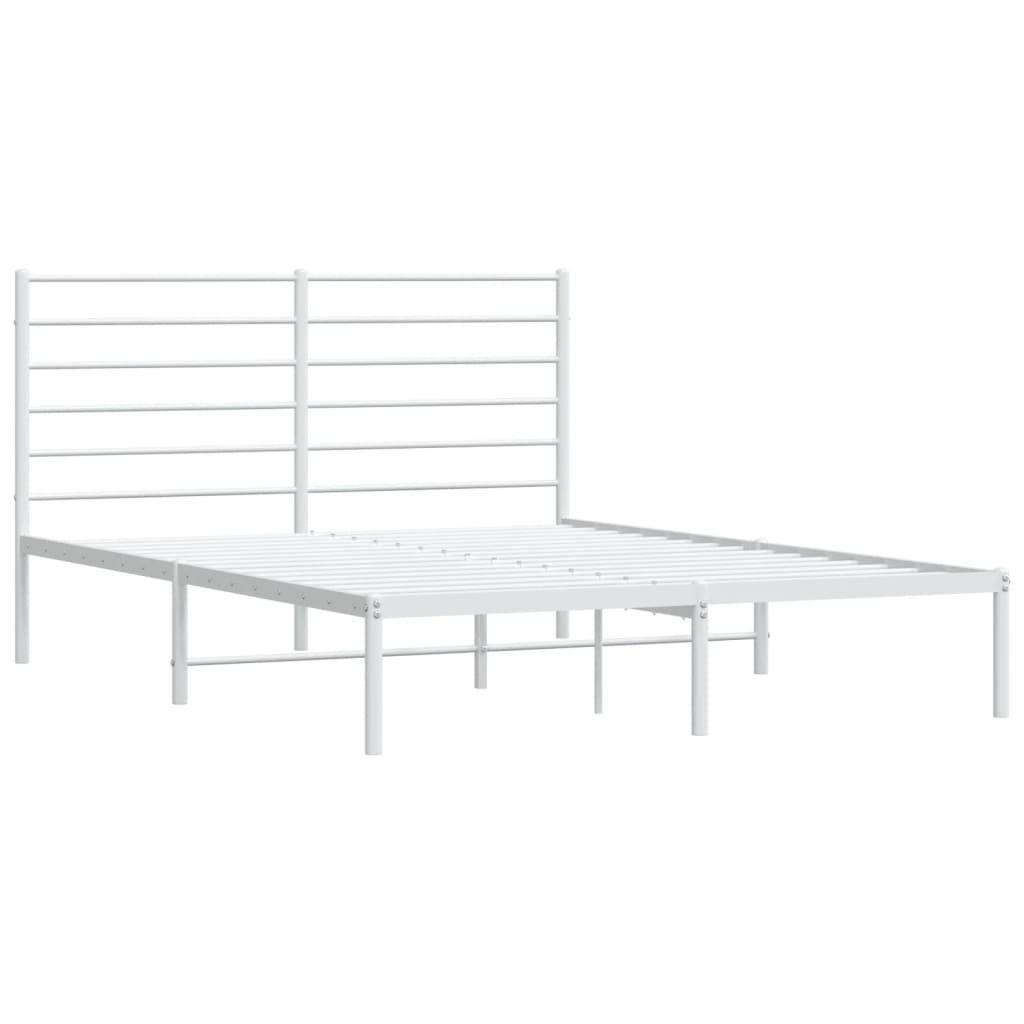 Estrutura de cama com cabeceira 140x190 cm metal branco