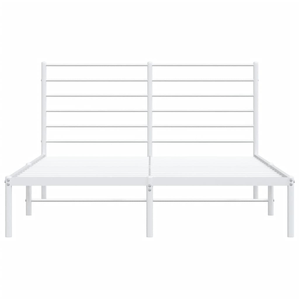 Estrutura de cama com cabeceira 140x190 cm metal branco