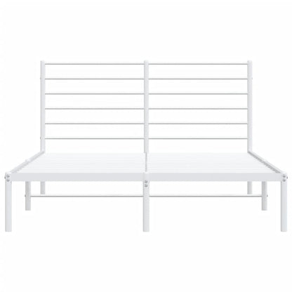 Estrutura de cama com cabeceira 140x190 cm metal branco