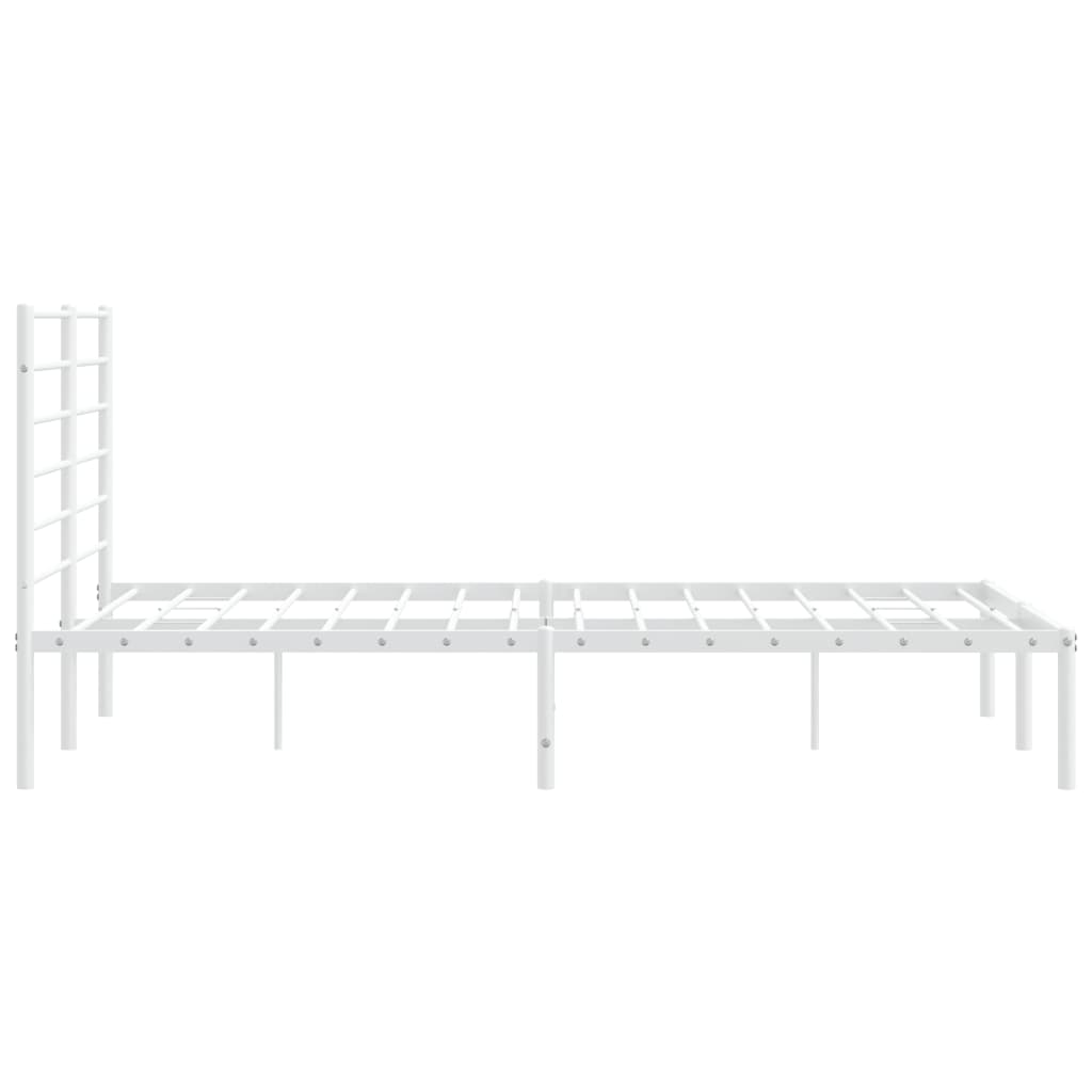 Estrutura de cama com cabeceira 140x190 cm metal branco