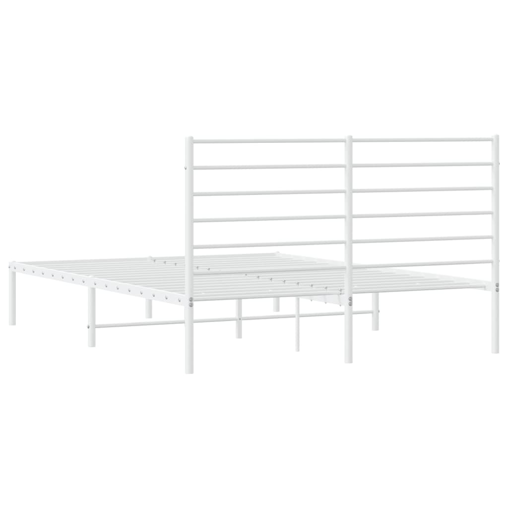 Estrutura de cama com cabeceira 140x190 cm metal branco