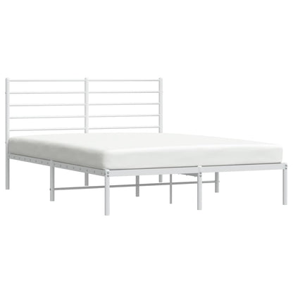 Estrutura de cama com cabeceira 160x200 cm metal branco