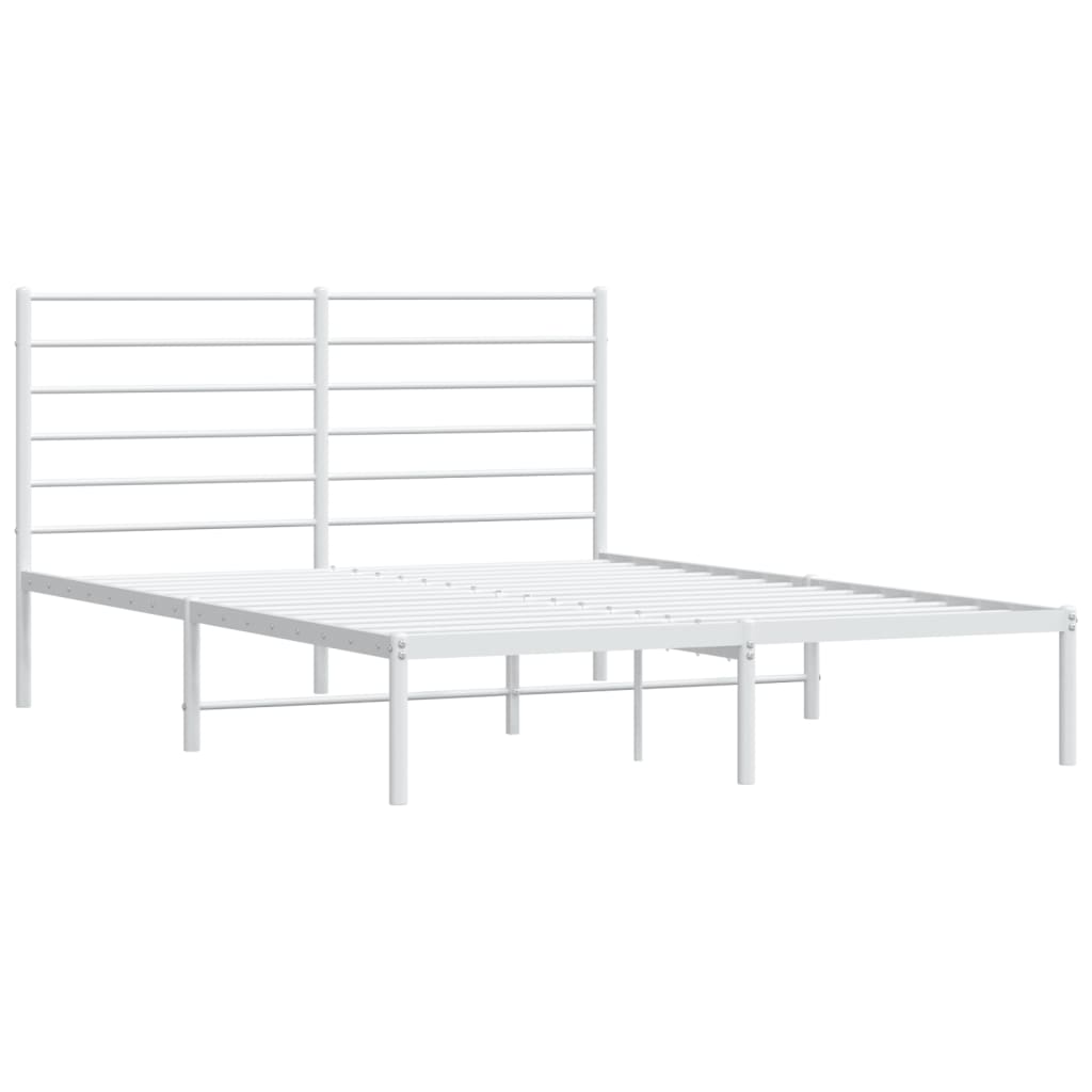 Estrutura de cama com cabeceira 160x200 cm metal branco