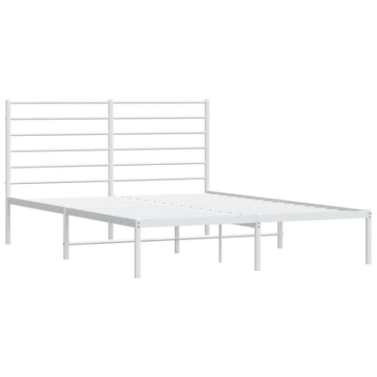 Estrutura de cama com cabeceira 160x200 cm metal branco