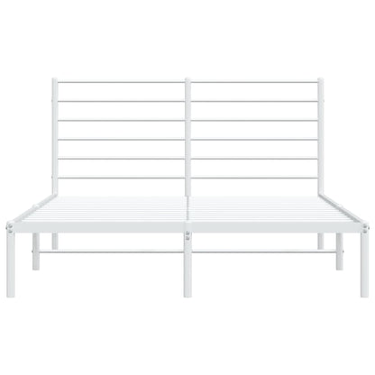 Estrutura de cama com cabeceira 160x200 cm metal branco