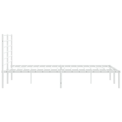 Estrutura de cama com cabeceira 160x200 cm metal branco