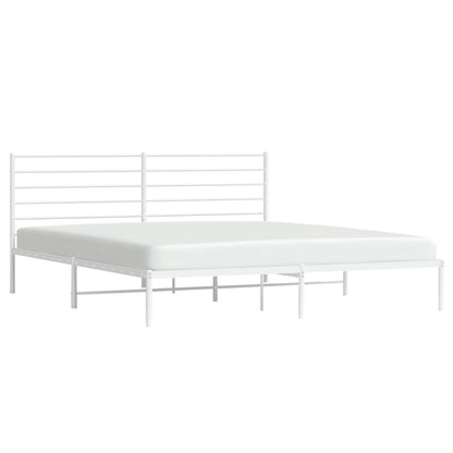 Estrutura de cama com cabeceira 183x213 cm metal branco