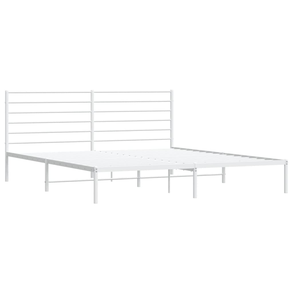 Estrutura de cama com cabeceira 183x213 cm metal branco