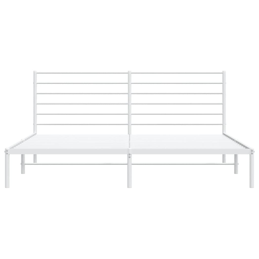 Estrutura de cama com cabeceira 183x213 cm metal branco