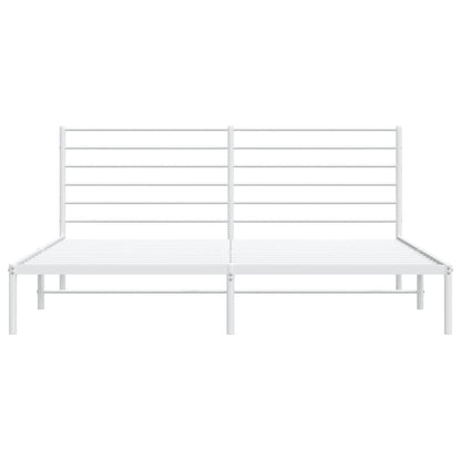 Estrutura de cama com cabeceira 183x213 cm metal branco