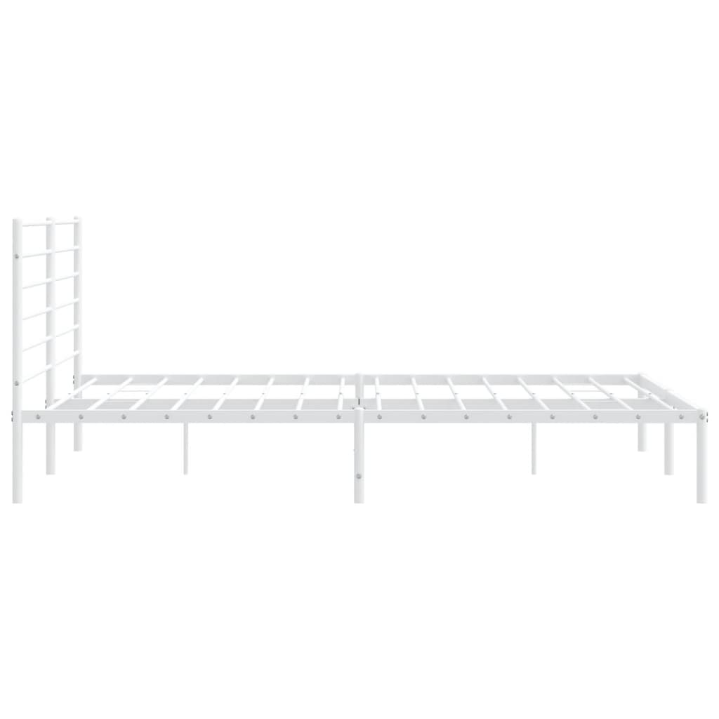 Estrutura de cama com cabeceira 183x213 cm metal branco