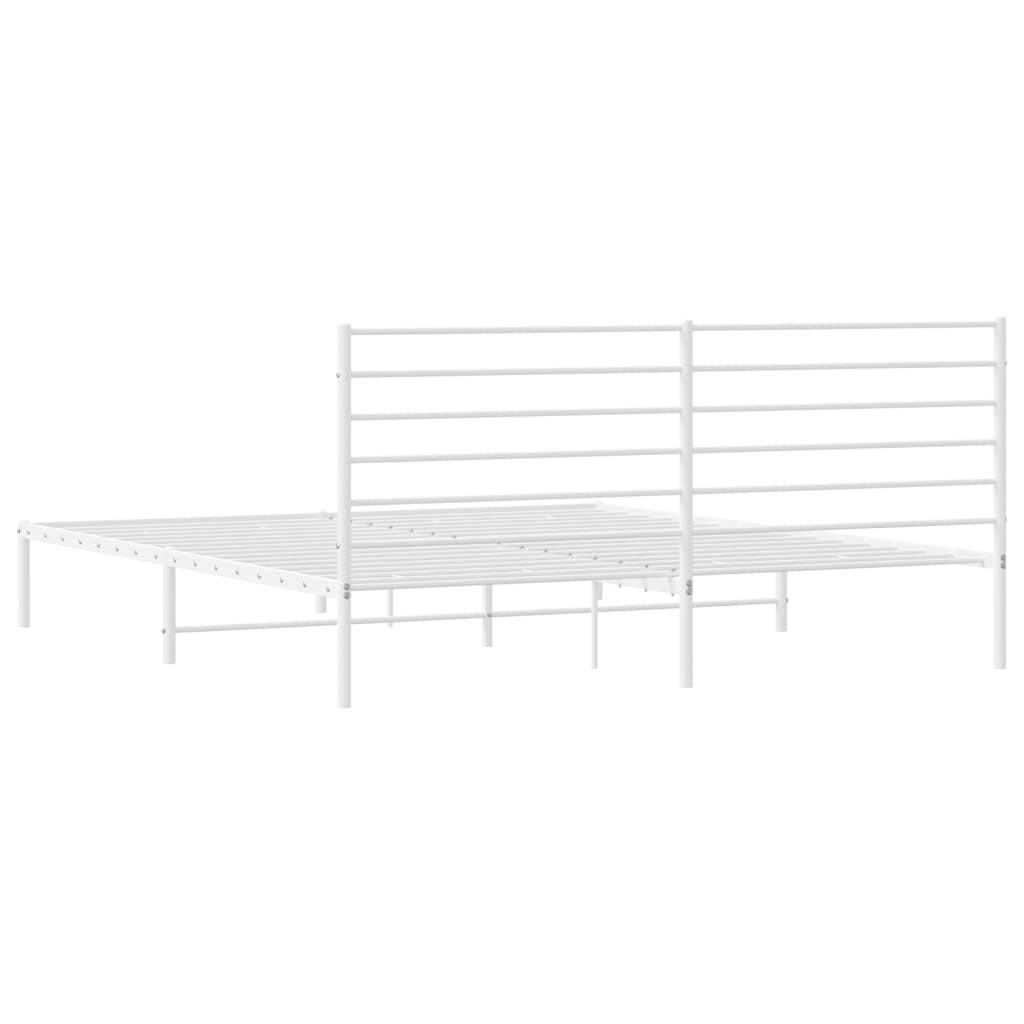 Estrutura de cama com cabeceira 183x213 cm metal branco