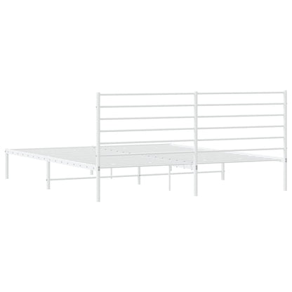 Estrutura de cama com cabeceira 183x213 cm metal branco