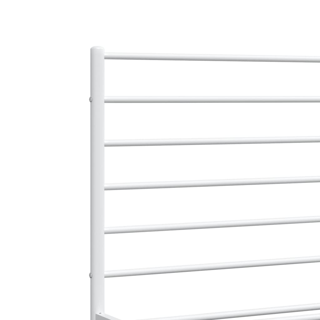 Estrutura de cama com cabeceira 183x213 cm metal branco