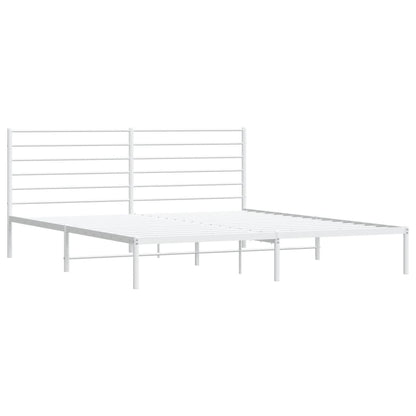 Estrutura de cama com cabeceira 200x200 cm metal branco