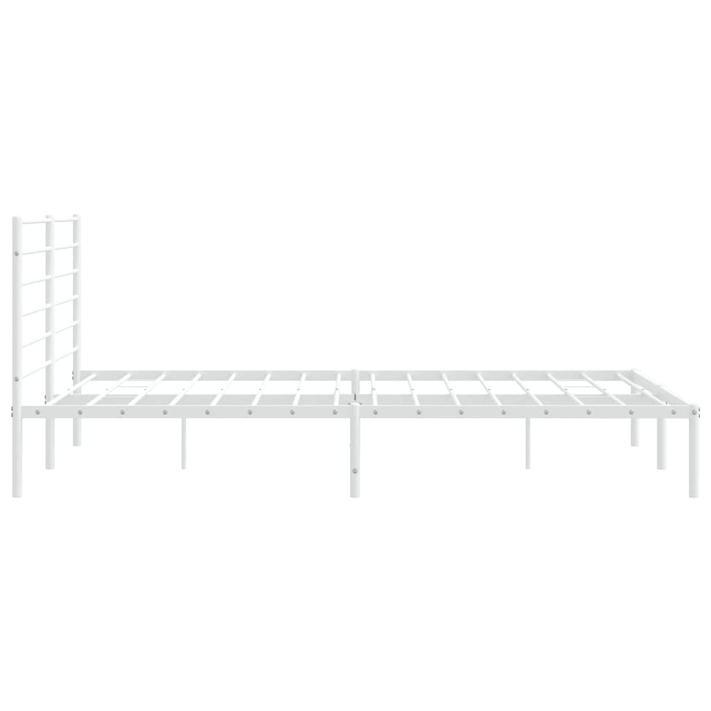 Estrutura de cama com cabeceira 200x200 cm metal branco