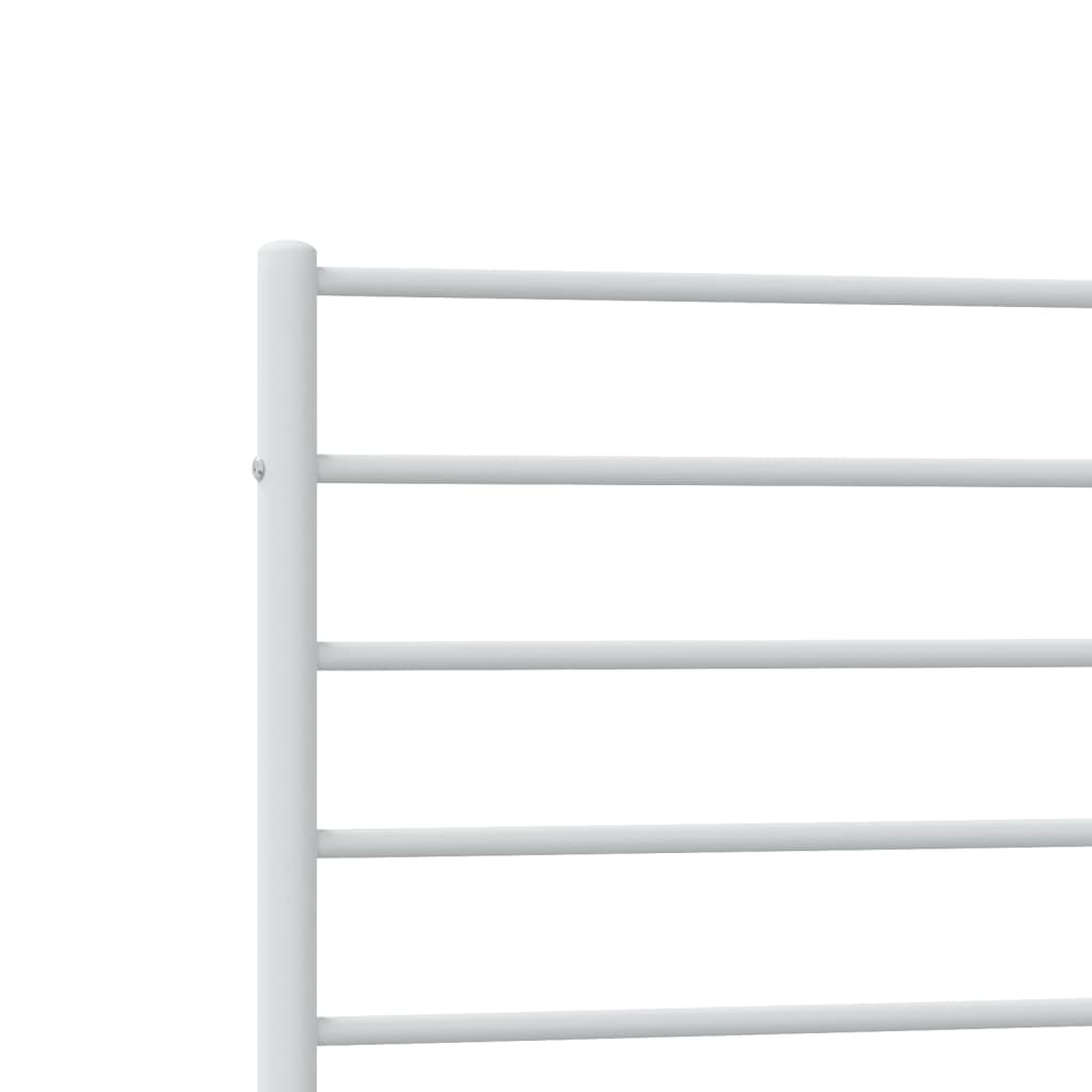 Estrutura de cama com cabeceira e pés 90x200 cm metal branco