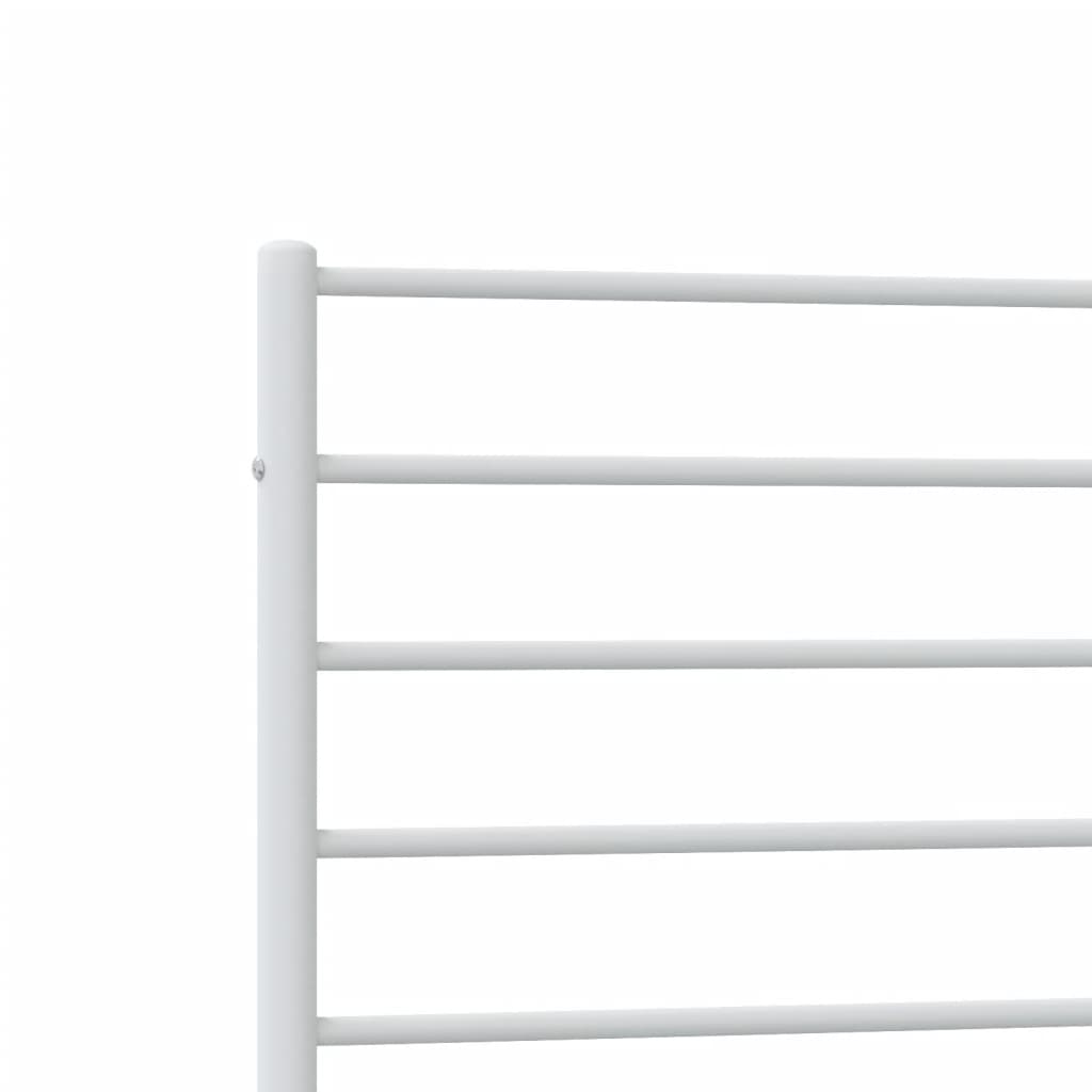 Estrutura de cama com cabeceira e pés 107x203 cm metal branco