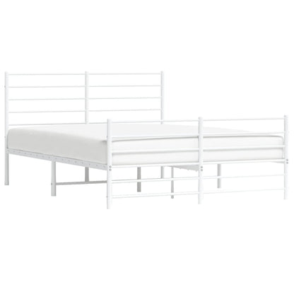 Estrutura de cama com cabeceira e pés 120x190 cm metal branco