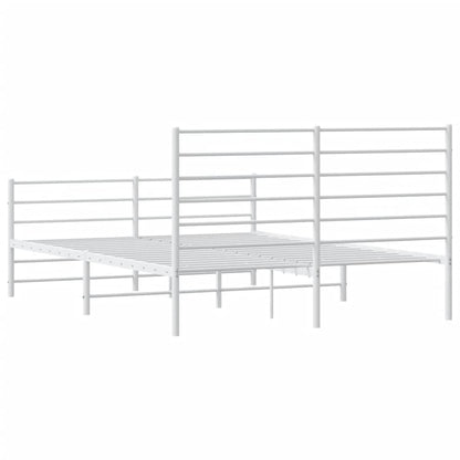 Estrutura de cama com cabeceira e pés 120x200 cm metal branco