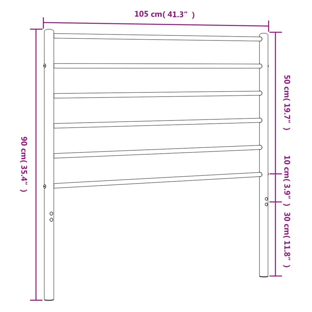 Cabeceira de cama 100 cm metal branco