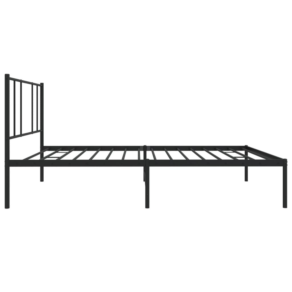 Estrutura de cama com cabeceira 75x190 cm metal preto