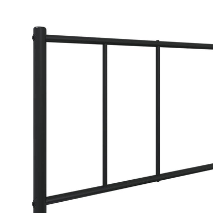 Estrutura de cama com cabeceira 75x190 cm metal preto