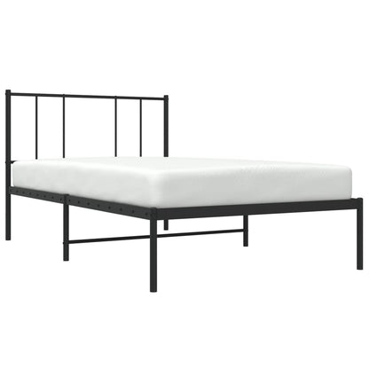 Estrutura de cama com cabeceira 90x200 cm metal preto