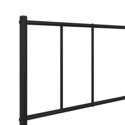 Estrutura de cama com cabeceira 100x190 cm metal preto