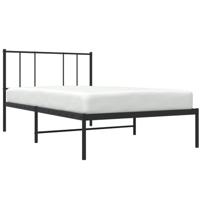 Estrutura de cama com cabeceira 100x200 cm metal preto