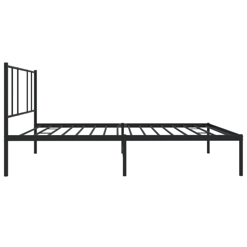 Estrutura de cama com cabeceira 100x200 cm metal preto