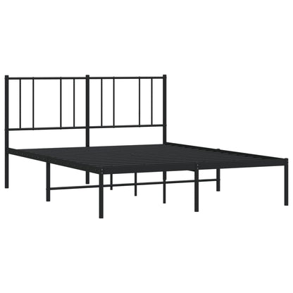 Estrutura de cama com cabeceira 120x190 cm metal preto