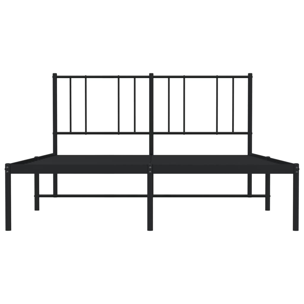 Estrutura de cama com cabeceira 120x190 cm metal preto