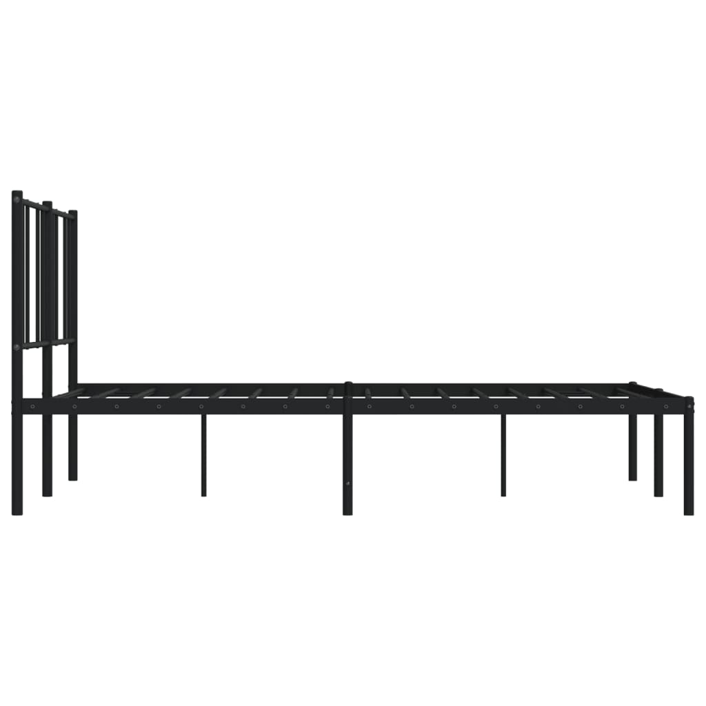 Estrutura de cama com cabeceira 120x190 cm metal preto