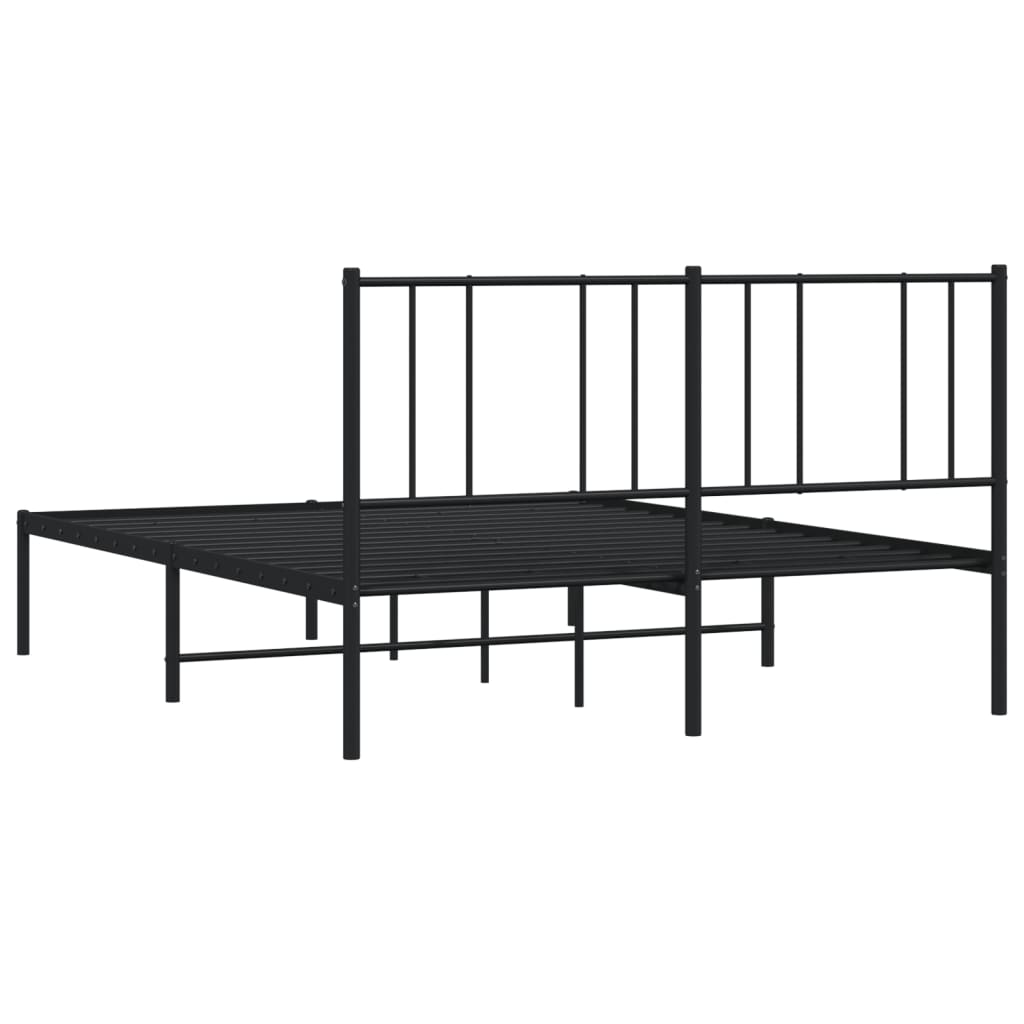 Estrutura de cama com cabeceira 120x190 cm metal preto