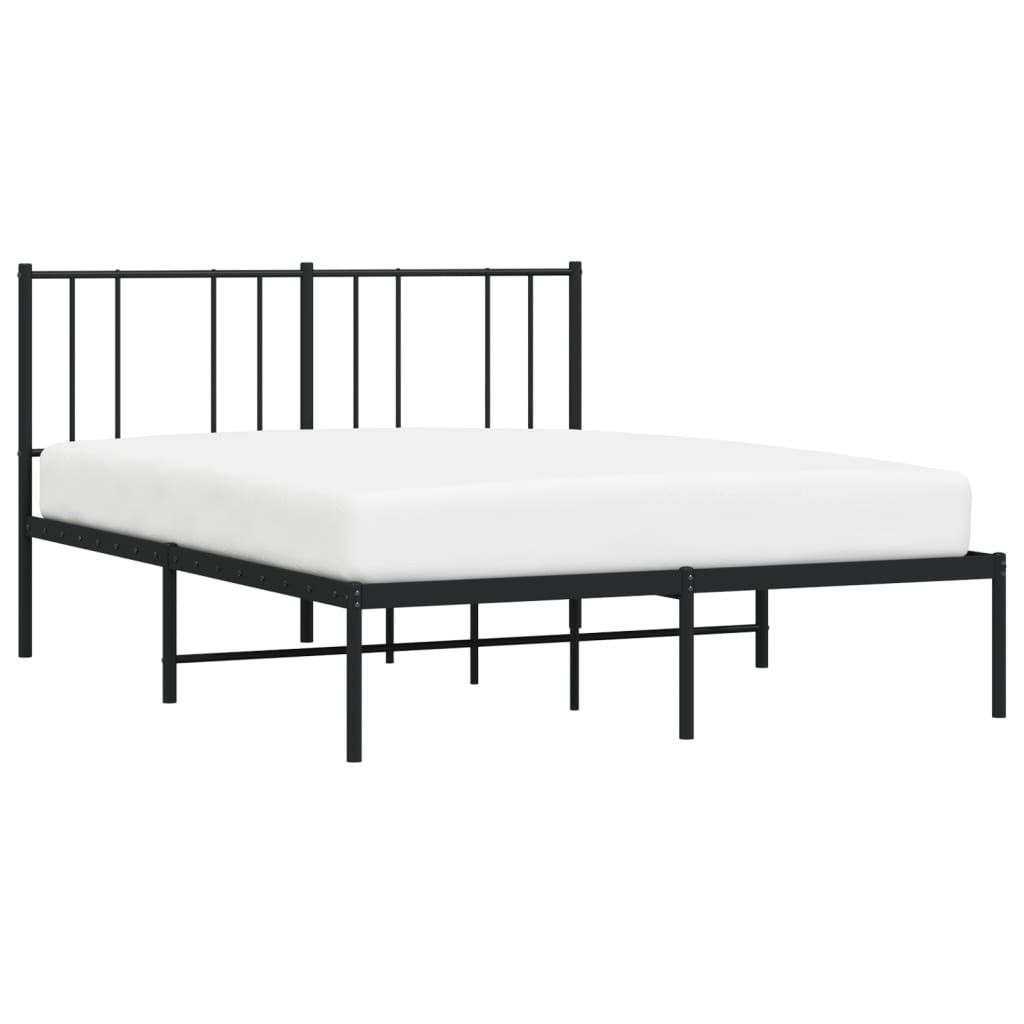 Estrutura de cama com cabeceira 135x190 cm metal preto