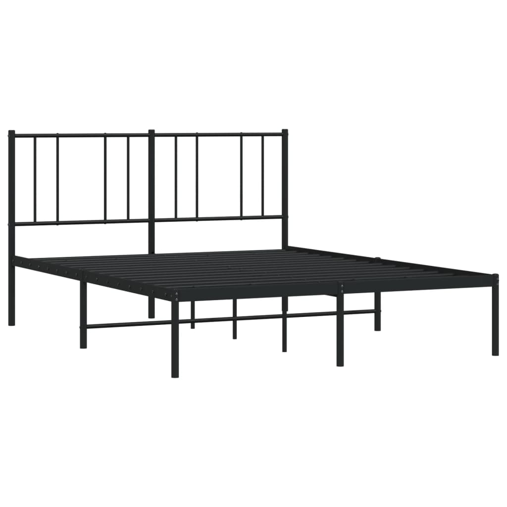 Estrutura de cama com cabeceira 135x190 cm metal preto