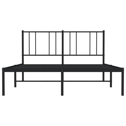 Estrutura de cama com cabeceira 135x190 cm metal preto