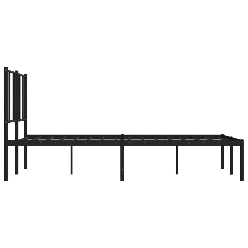 Estrutura de cama com cabeceira 135x190 cm metal preto