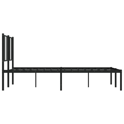 Estrutura de cama com cabeceira 135x190 cm metal preto